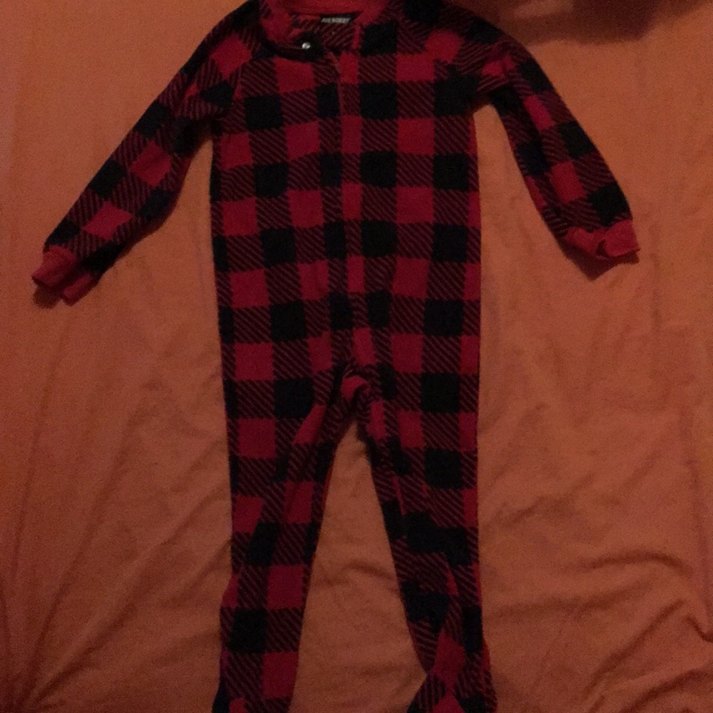 Boys red and black onesie